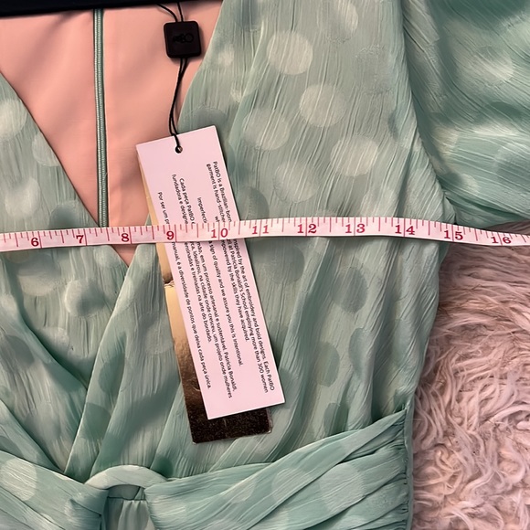 PatBO Polka Dot Satin Belted Midi Dress - Picture 12 of 13